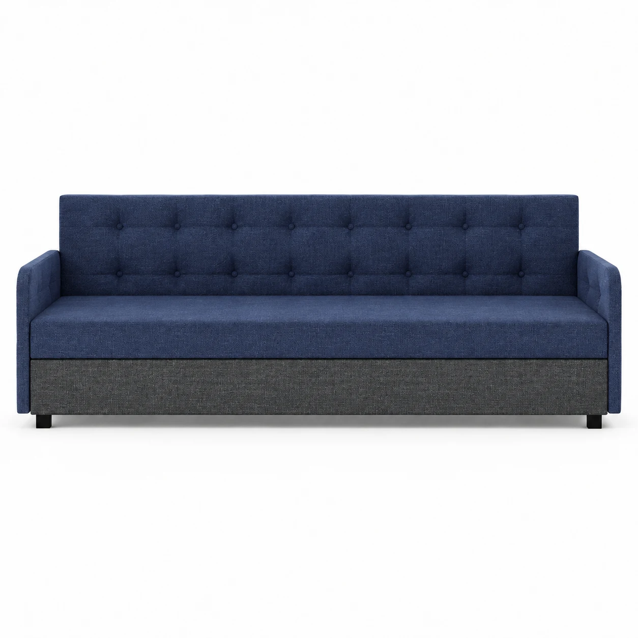 Sofa jednoosobowa z pojemnikiem na pościel i pikowanymi bokami
